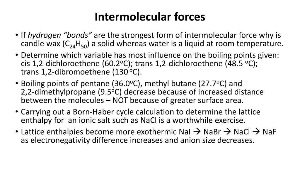 intermolecular forces