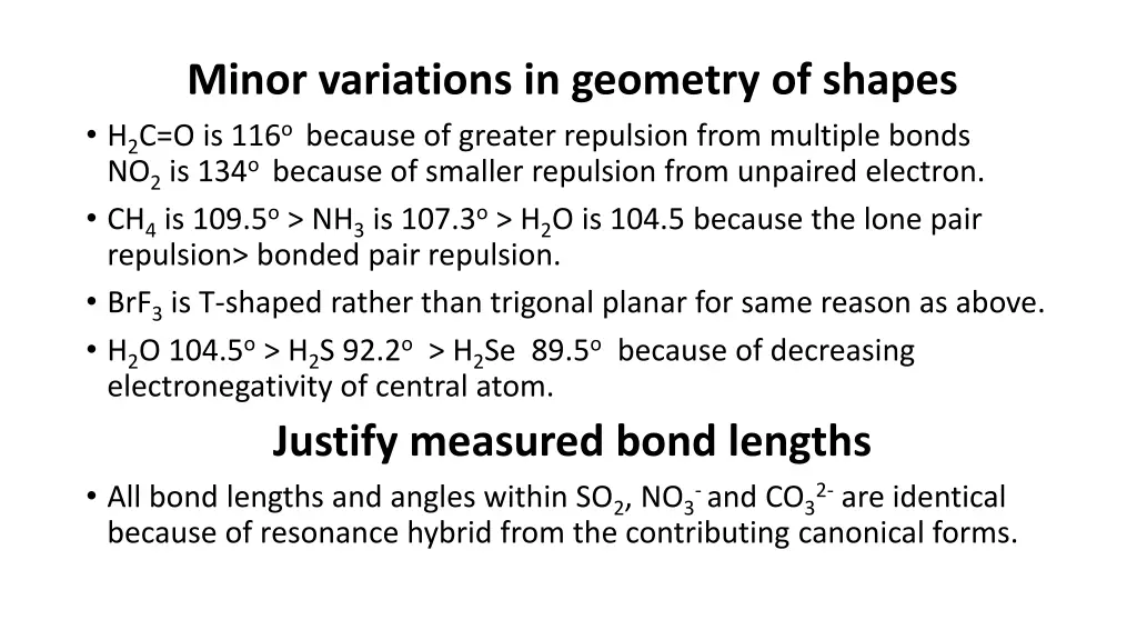 minor variations in geometry of shapes