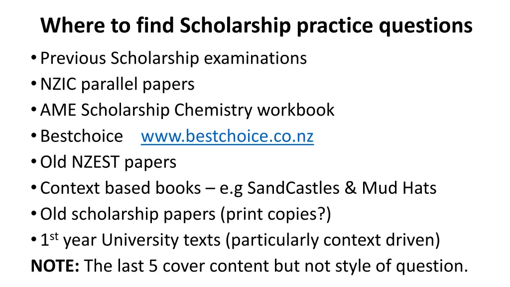 where to find scholarship practice questions