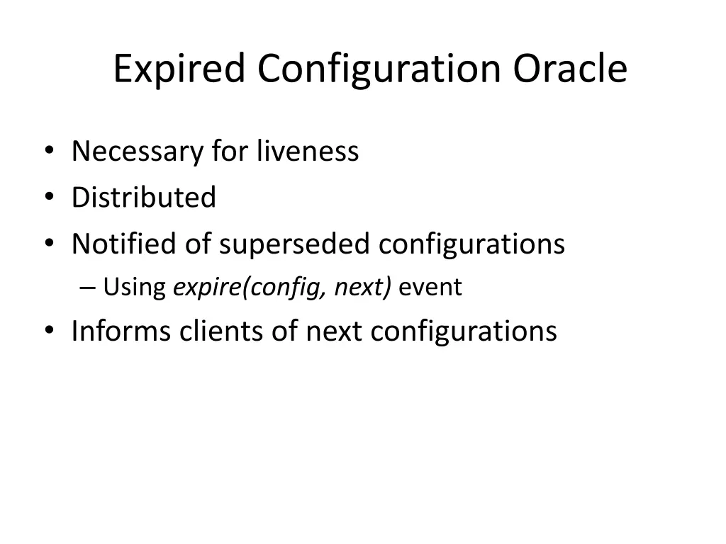 expired configuration oracle