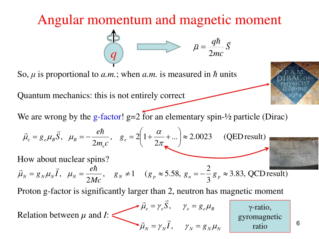 angular momentum and magnetic moment 1