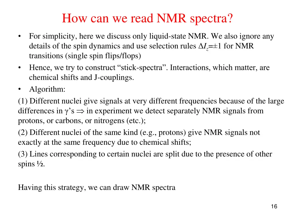 how can we read nmr spectra