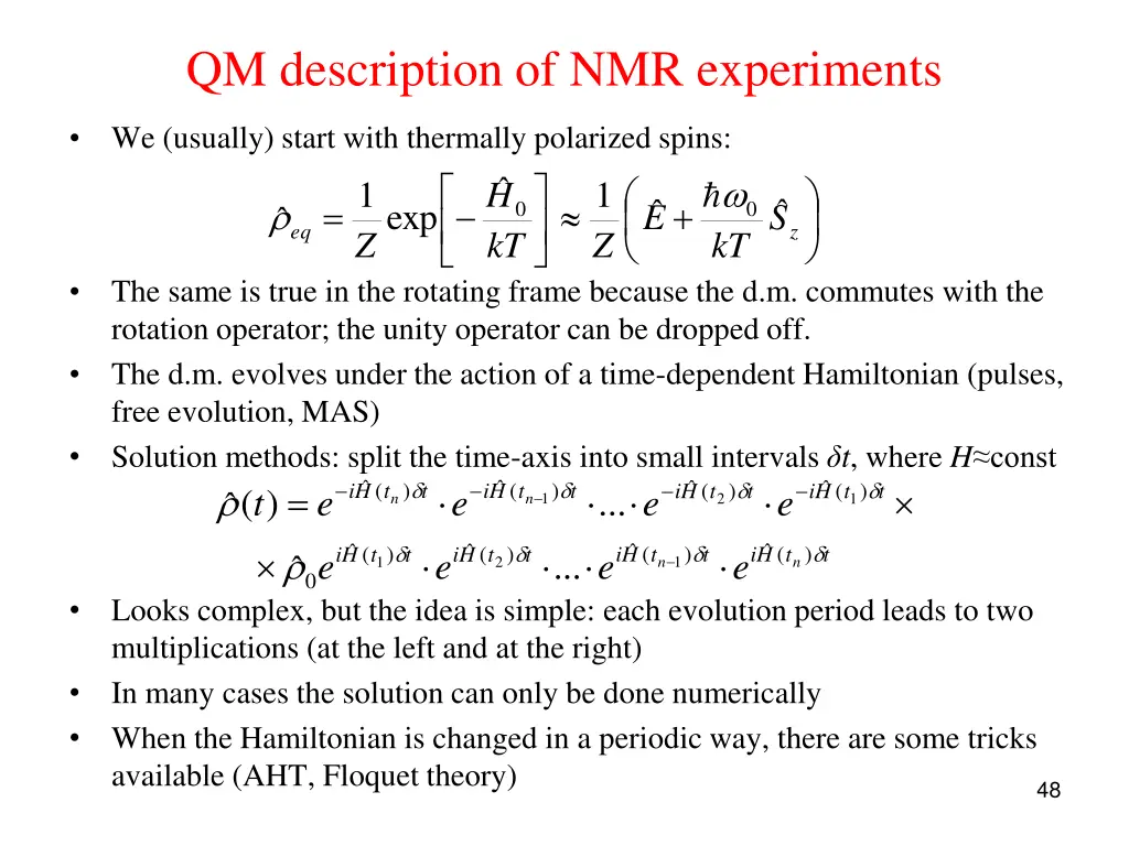 qm description of nmr experiments