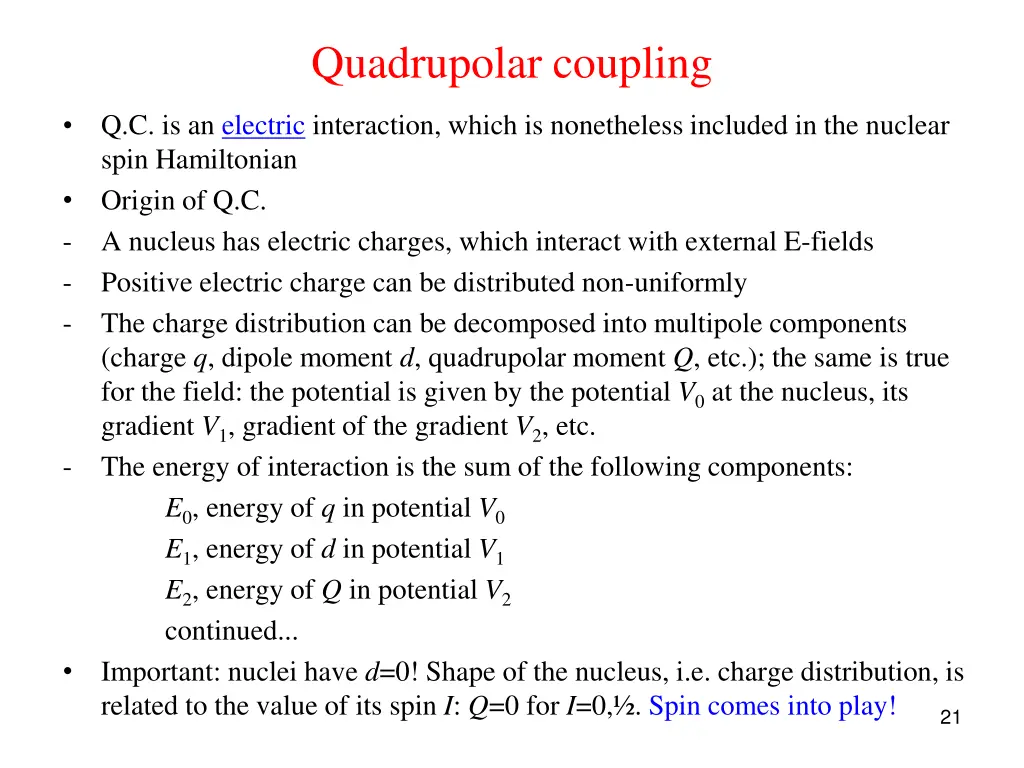 quadrupolar coupling