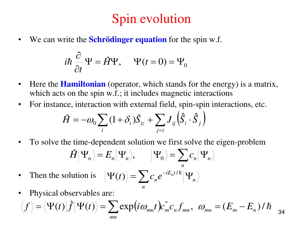spin evolution