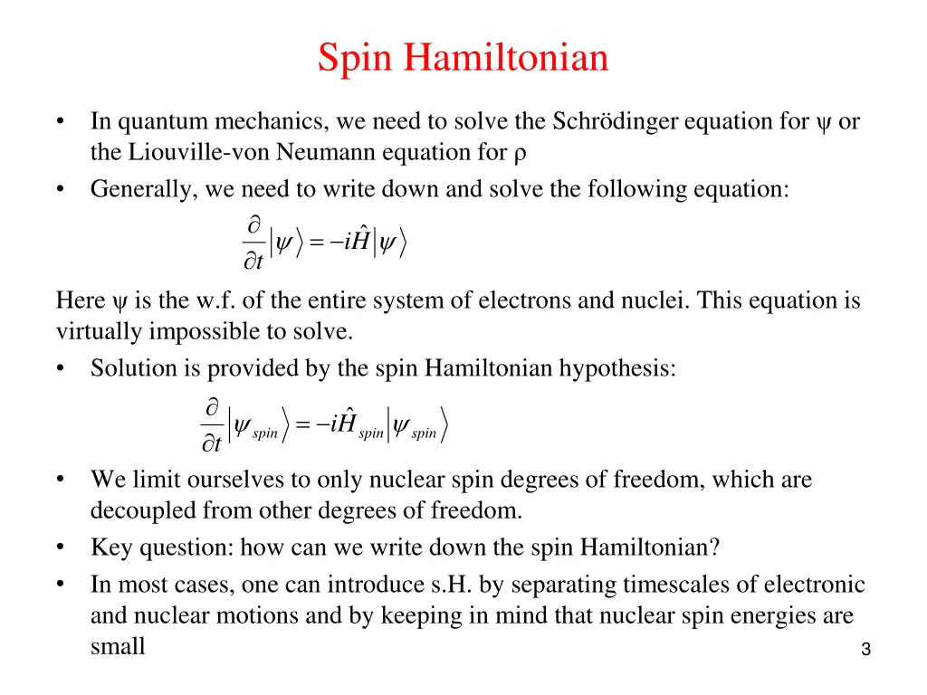 spin hamiltonian