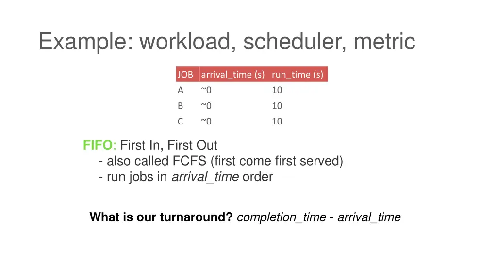 example workload scheduler metric