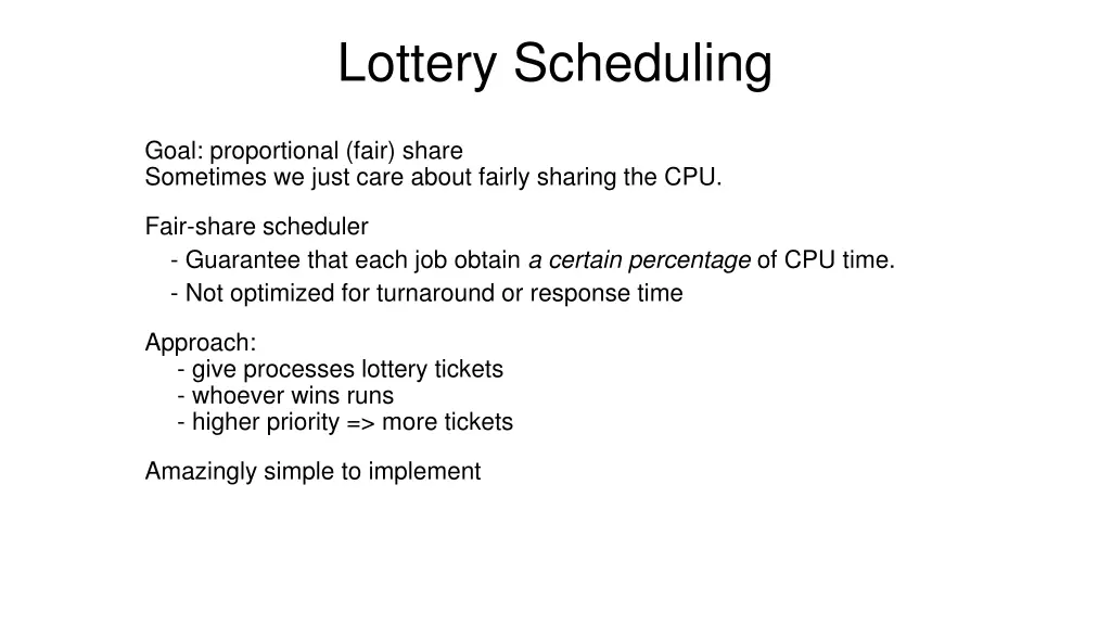 lottery scheduling