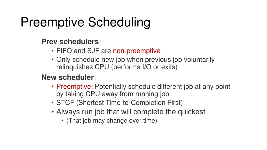 preemptive scheduling