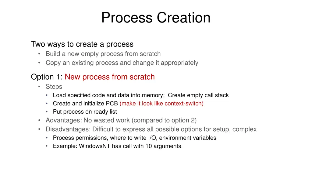 process creation