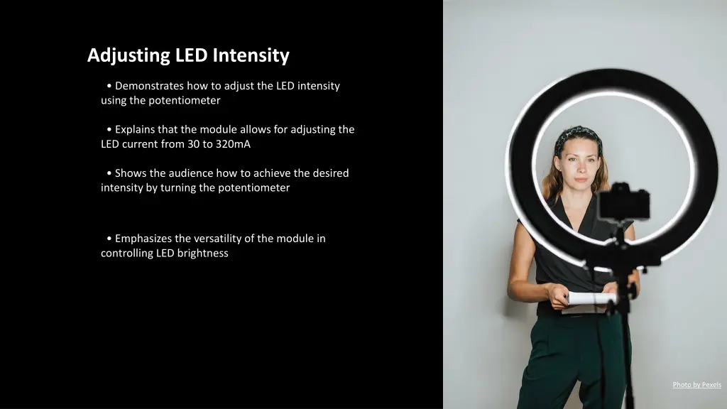 adjusting led intensity