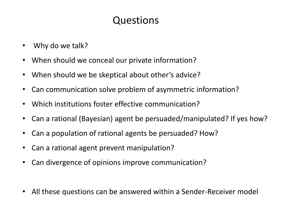 questions