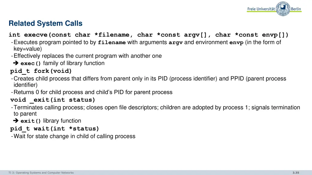 related system calls