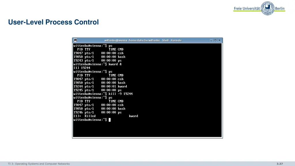 user level process control