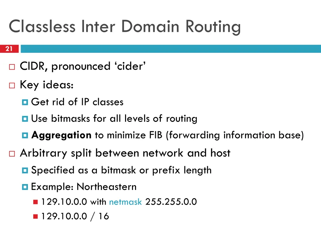classless inter domain routing