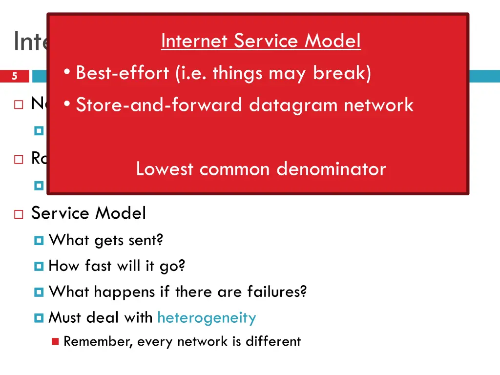 internetworking issues best effort i e things