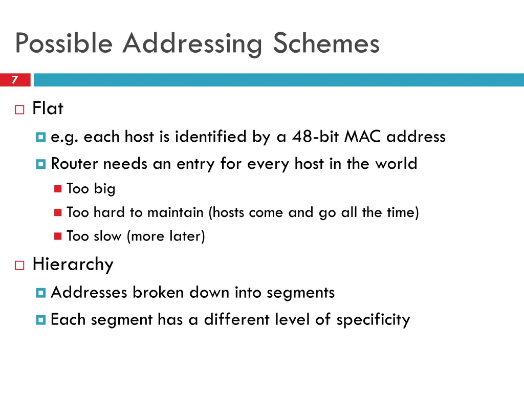possible addressing schemes