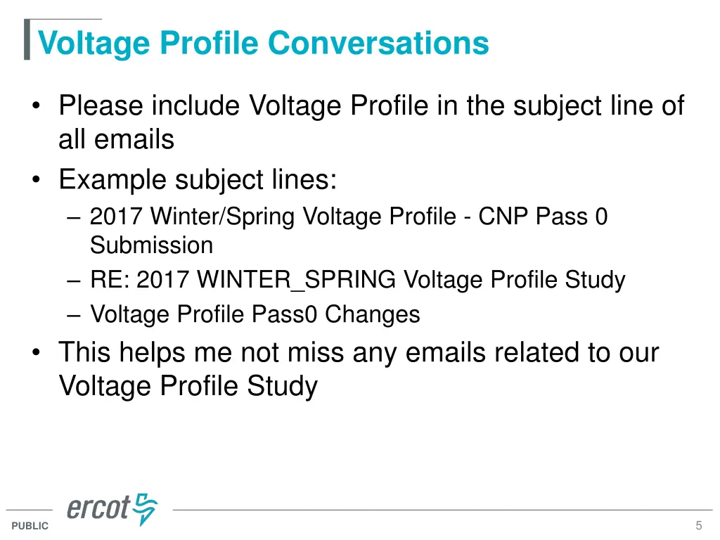 voltage profile conversations