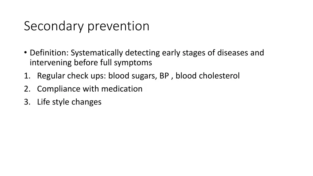secondary prevention