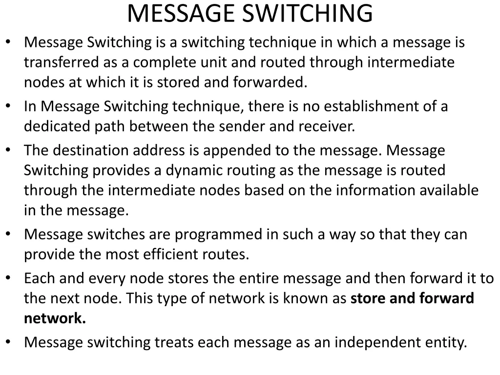message switching message switching