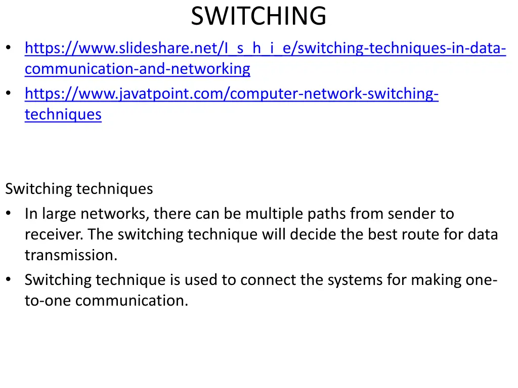 switching