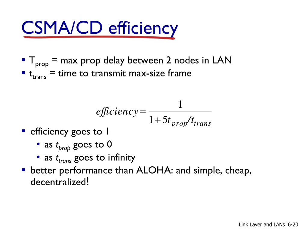 csma cd efficiency