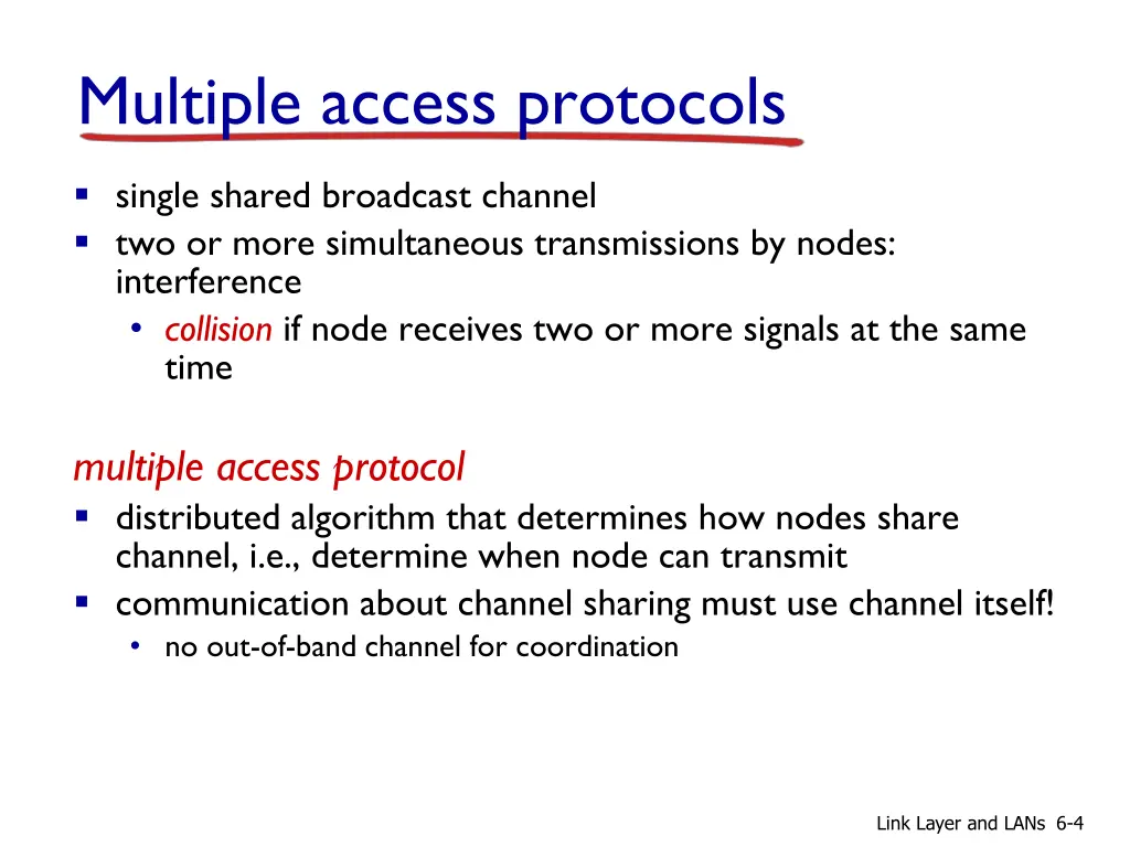 multiple access protocols