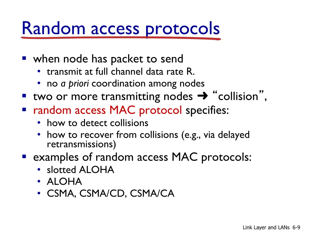 random access protocols