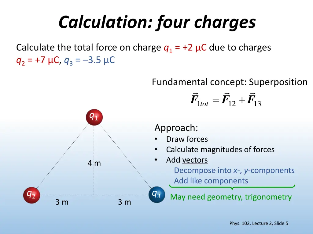 calculation four charges