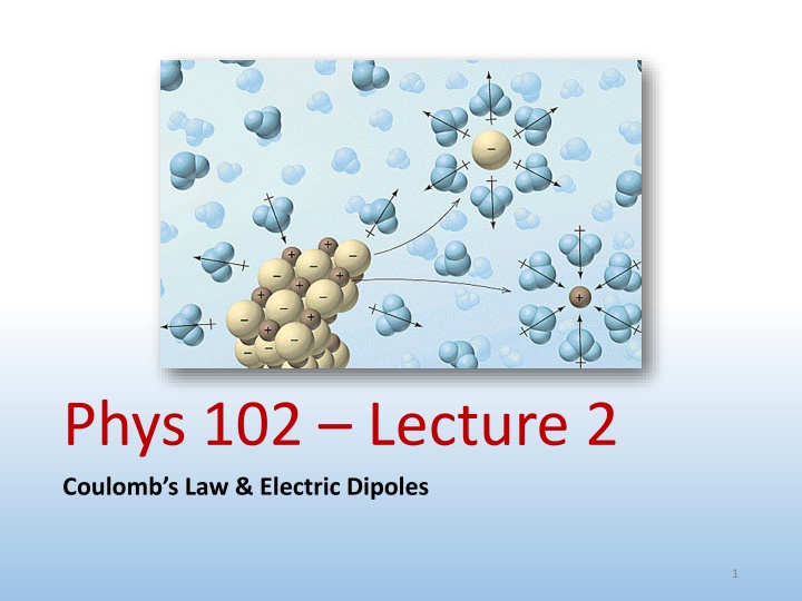 phys 102 lecture 2 coulomb s law electric dipoles