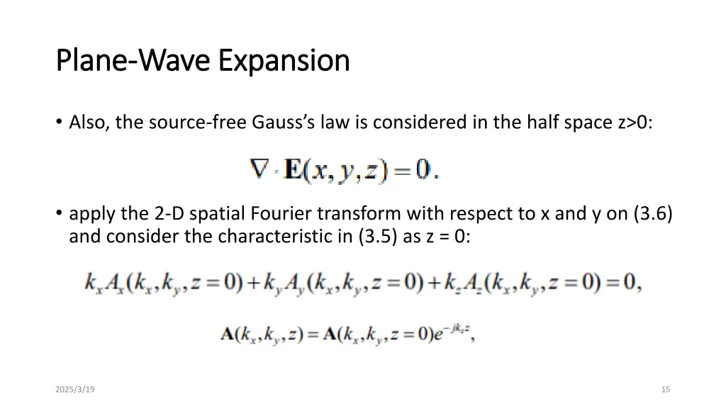 plane plane wave expansion wave expansion 1