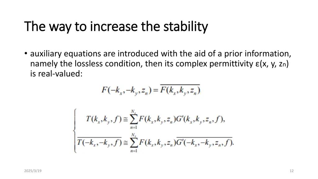 the way to increase the stability