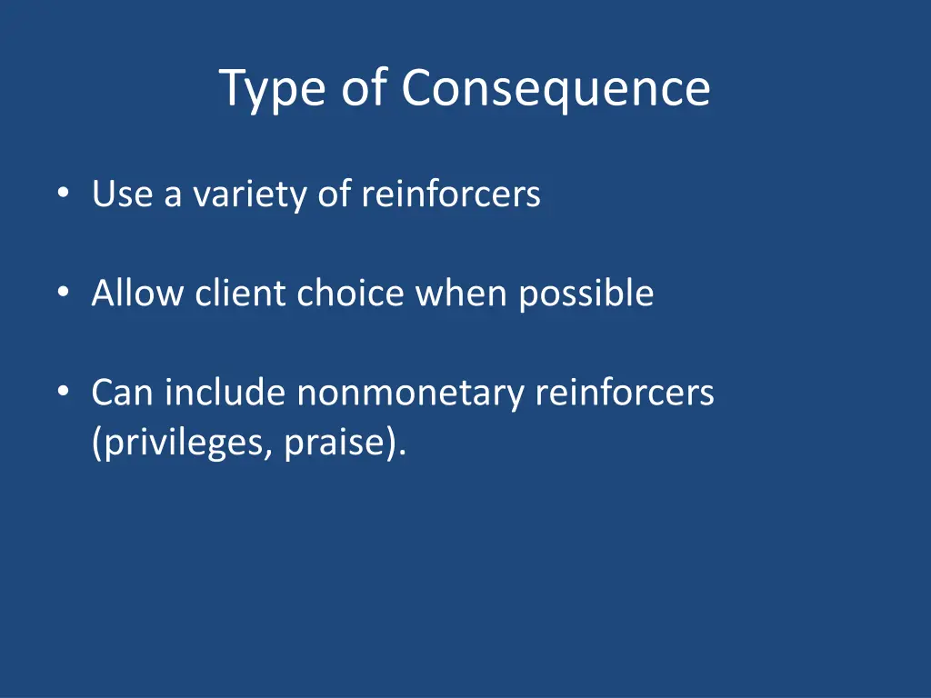 type of consequence