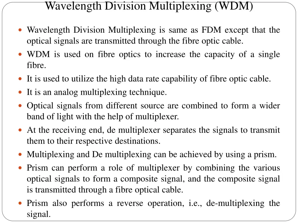 wavelength division multiplexing wdm
