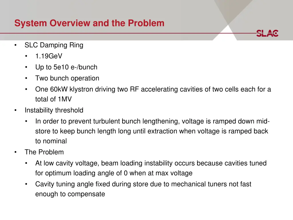 system overview and the problem