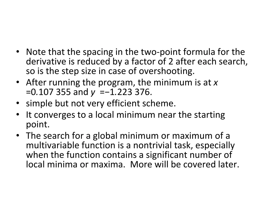 note that the spacing in the two point formula