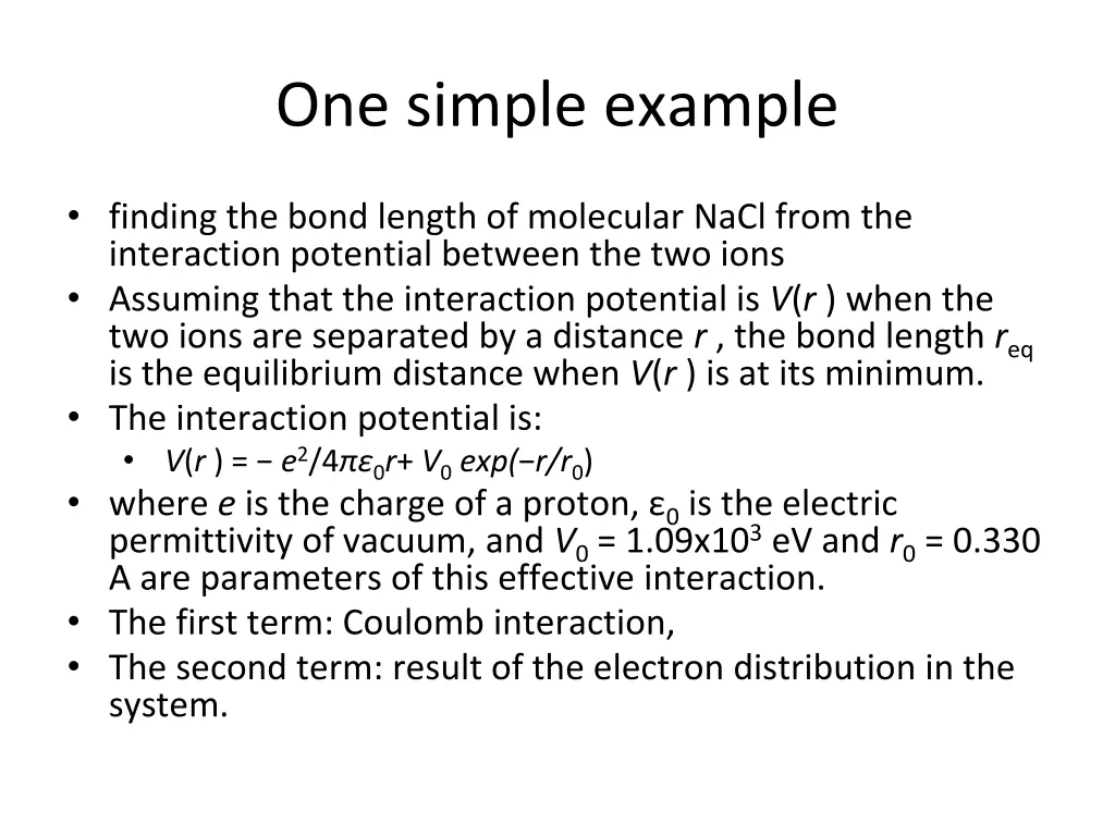 one simple example