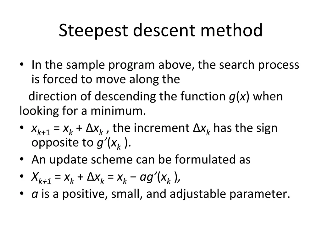 steepest descent method