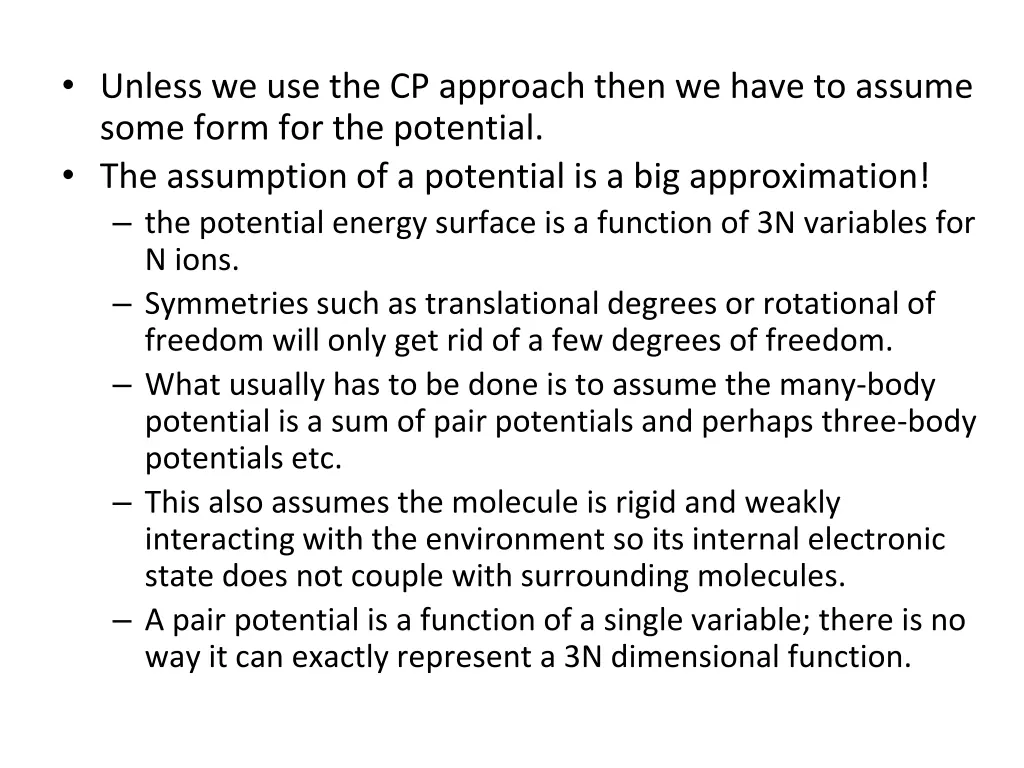 unless we use the cp approach then we have