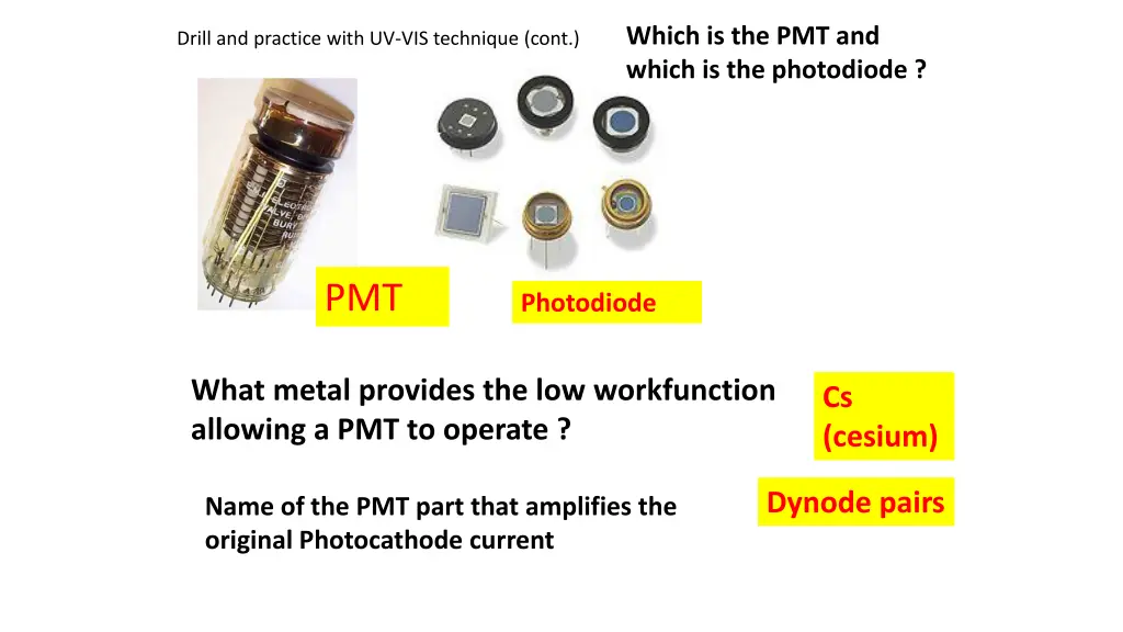 which is the pmt and which is the photodiode