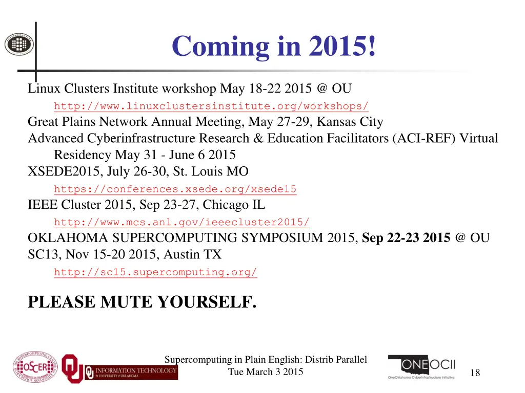 coming in 2015
