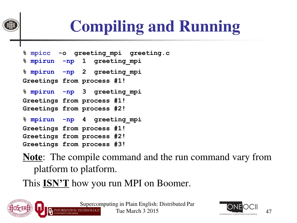 compiling and running