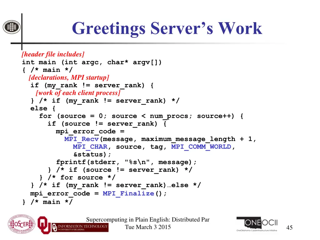greetings server s work