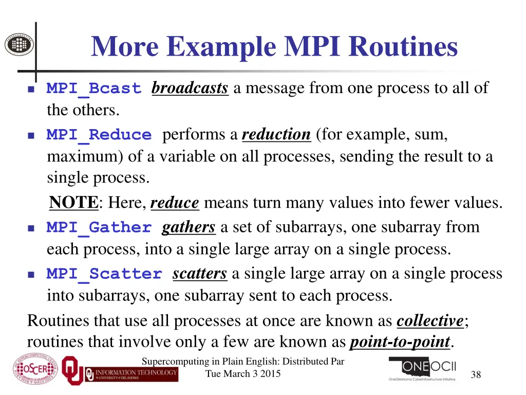 more example mpi routines