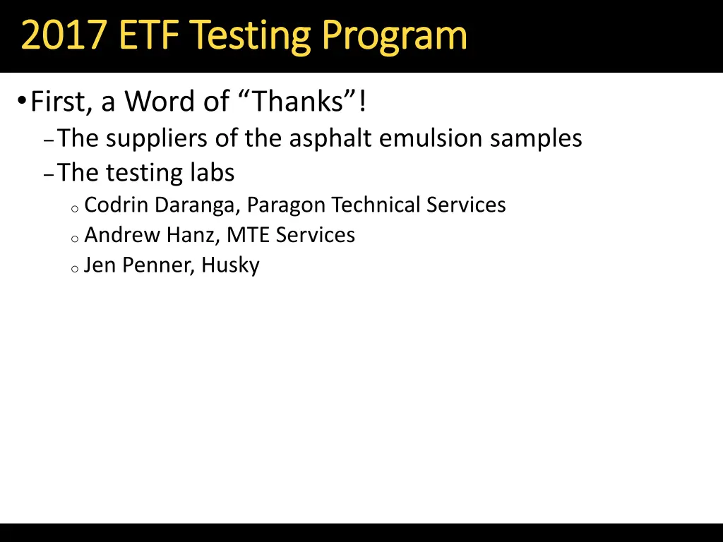 2017 etf testing program 2017 etf testing program 1