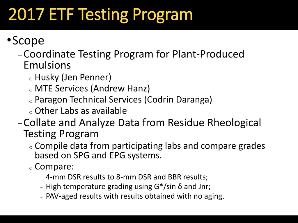 2017 etf testing program 2017 etf testing program 2