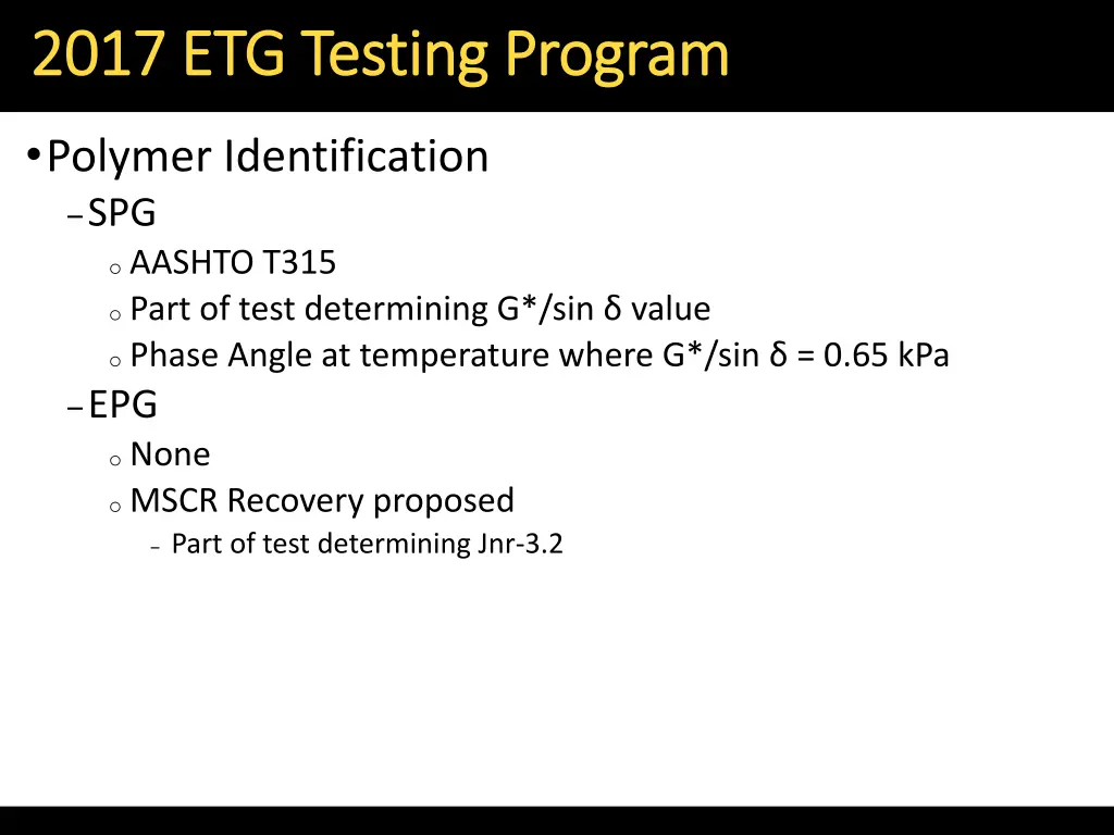 2017 etg testing program 2017 etg testing program 2