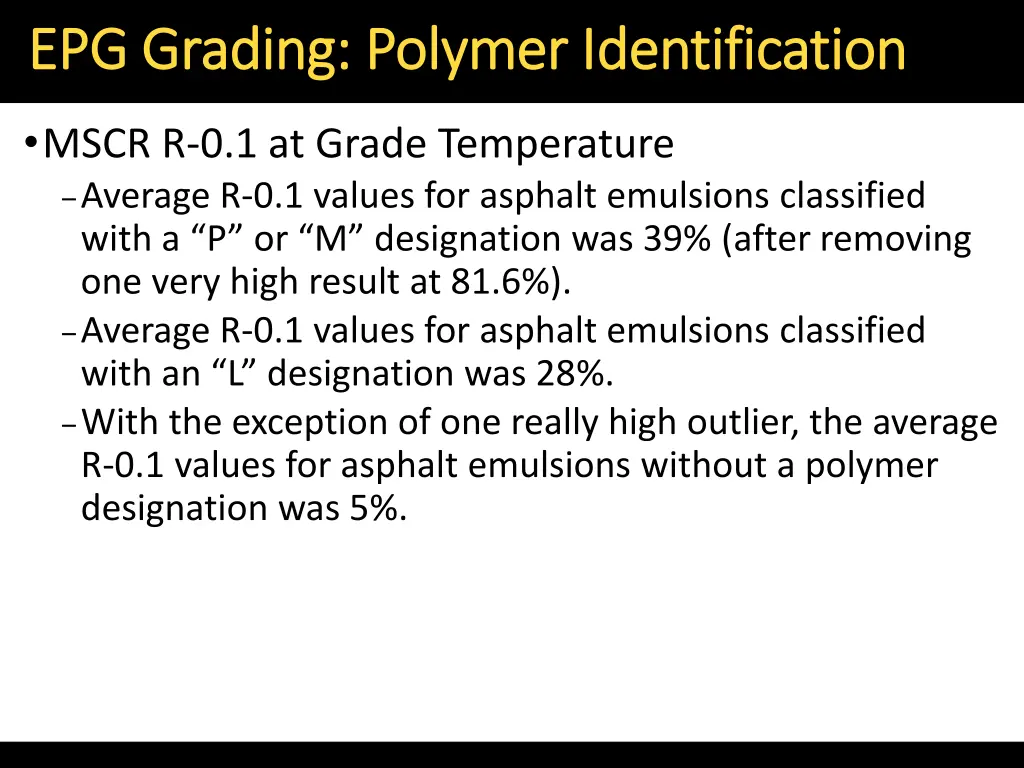 epg grading polymer identification epg grading 2