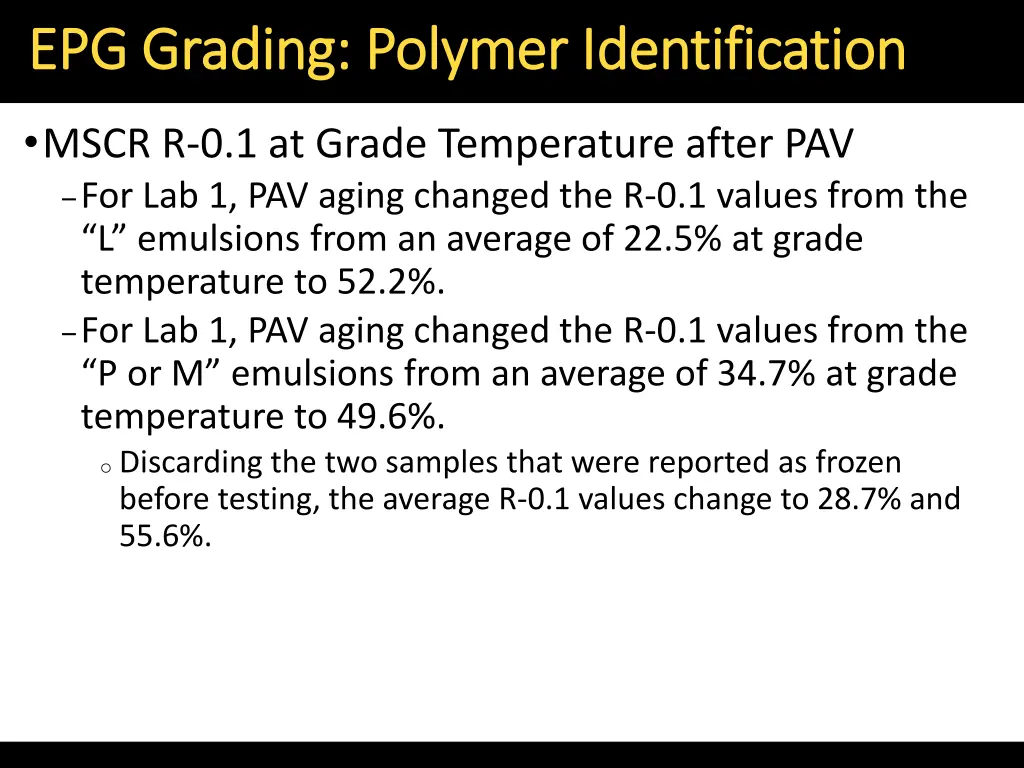 epg grading polymer identification epg grading 3