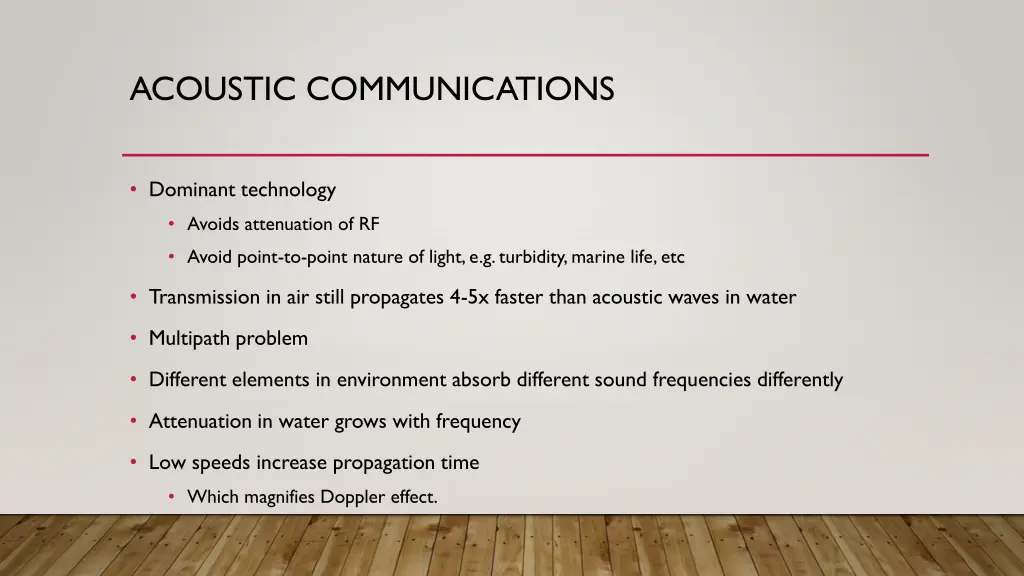 acoustic communications